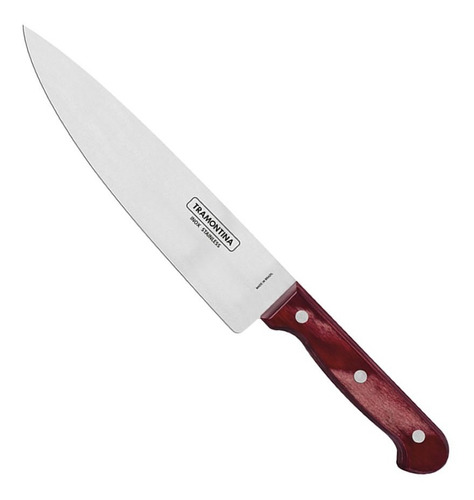 Cuchillo De Cocina Tramontina Chef Hoja 20 Cm Inox Polywood