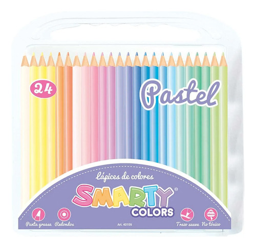 Smarty Colores 24 Pz Pastel Dibujo Punta Gruesa Escolares