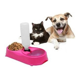 Dispensador Plato Bebedero Agua Comida Perros Gatos Mascotas