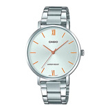 Reloj Casio Enticer Series Lady Ltp-vt01d-7budf Color De La Correa Gris Color Del Fondo Blanco