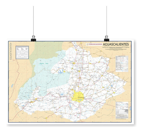 Mapa De Aguascalientes Grande 160x130 Para Pared