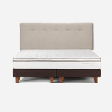 Cama Europea Classique+ King + Respaldo New Bennet Natural