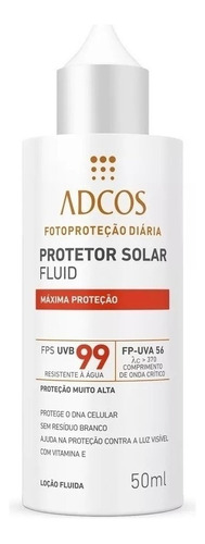 Protetor Solar Fluid Fps 99 Adcos Ácido Hialurônico 50ml