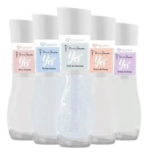 Esmaltes Maria Pomposa Coleção Brancos I Said Yes Kit Com 5 Cor 5 Cores