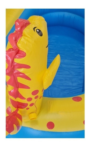 Piscina Inflable 170x110x45cm Dino Delfin Lanza Chorro Agua