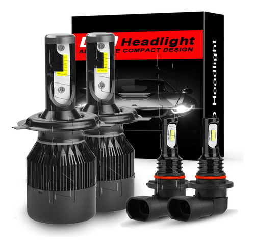 Kit De Focos Led H4 De 28000 Lm, Luces Altas Y Bajas For