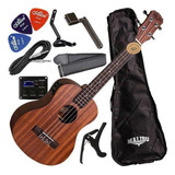 Kit Ukulele Tenor Eletrico Sapele Natural 26se Malibu + Bag