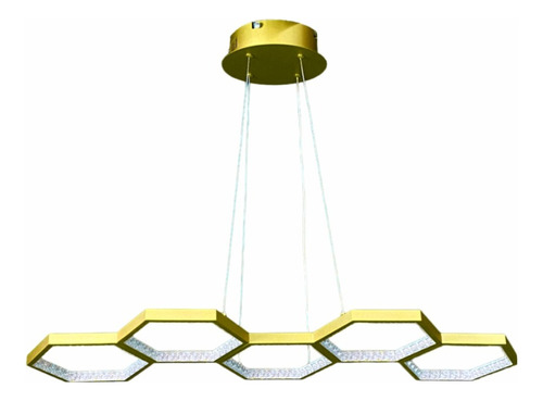 Luminária De Teto Dourado Colmeia Pendente Para Salas