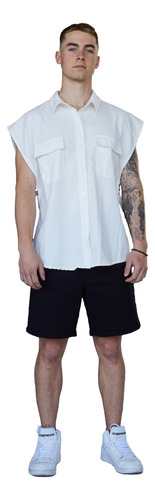 Camisaco Playero Unisex Hombre Lino Amplios