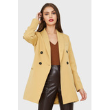 Blazer Largo Cuatro Botones Amarillo Nicopoly