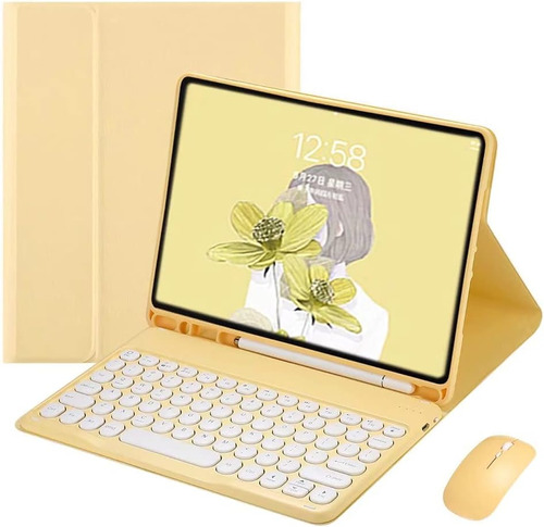 Funda C/teclado Pboyiqis Para iPad Mini 6g 2021 8.3in Yellow