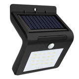 Lampara Solar 20w Sensor Movimiento Exterior Farol Color Negro