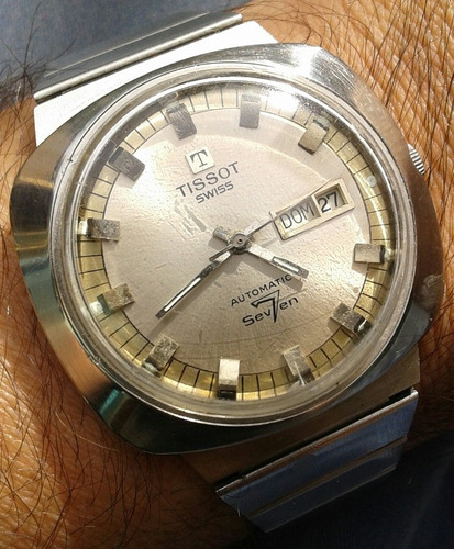 Antiguo Reloj Tissot Seven Automatic 40 Mm Malla Corona 