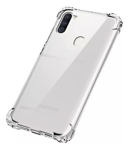 Funda Antigolpes Transparente Para Samsung  + Templado Recto