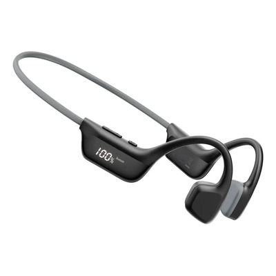 Doogee Bone Beat Run Digital Auriculares Conducción Ósea, IP67 Impermeables Natación, Pantalla LED Batería, 9H Autonomía, Bluetooth 6.0, Conexión Dual, Running, Ciclismo y Fitness (Negro) | Meses sin interés