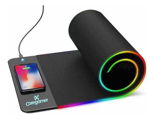 Mouse Pad Gaming Rgb Xxl Con Cargador Inalambrico P/ Celular