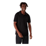 Camisa Polo Hering Malha Algodão Bordado 3m4m Preto - Azul