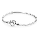 Pulsera Pandora Moments Broche Corazón D Plata Original T-20