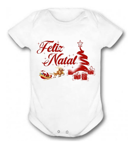 Body Roupa Infantil Bebê Feliz Natal Papai Noel Promoção