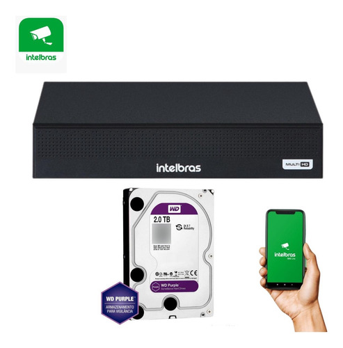 Gravador Mhdx 1008 C 8 Canais Com Hd 2tb Purple Intelbras