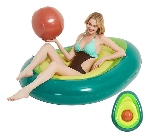 Flotador Inflable De Aguacate Gigante Con Bola De Agua