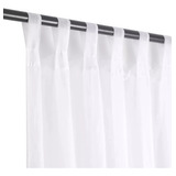 Cortina Velo Liso Con Presilla 140x220 Cm 2 Paño - Blanco