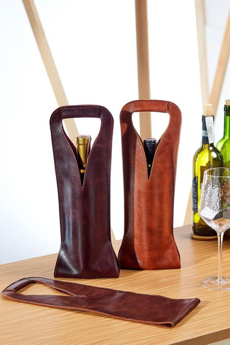 Presenteie Com Estilo - Bolsa Wine Bag Porta Vinho Couro 