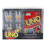 Juego De Cartas Uno Drink + 4 Vasos Para Shot