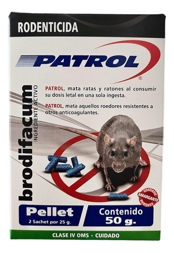 Rodenticida Raticida Patrol Pellet 50gr