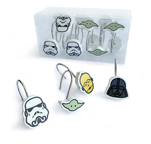 Set 12 Ganchos Cortina De Baño Star Wars - Licenciado Disney