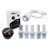 Kit Uñas Press Gel Completo Lámpara Usb Soft Tips Base Y Top