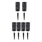 6pcs Plástico Cementerio Tumba Florero Negro Artificial