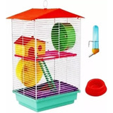 Gaiola Hamster Roedores 2 Andares Play Ground Com Bebedouro