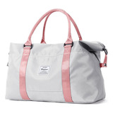 Bolso De Viaje Deportivo Gris Y Rosa