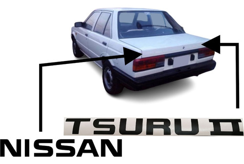 Emblemas Cajuela Vinil Adherible Negro Tsuru 2 88-92 Nissan