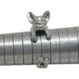 Anillo Bulldog Frances Plata 925 Regulable Listo Para Regalo