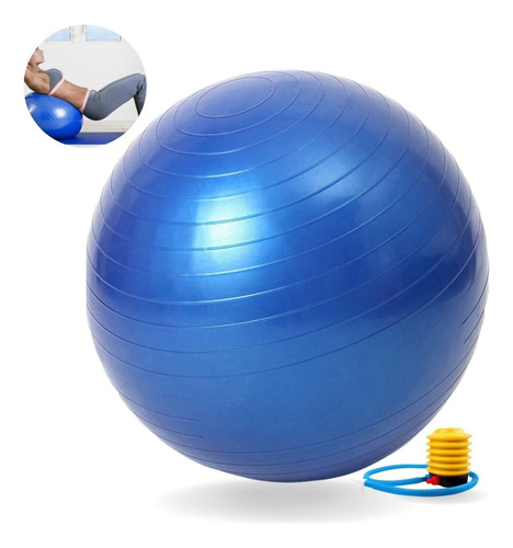 Bola Suíça De Pilates Yoga Exercício Rosa De 45cm + Bomba