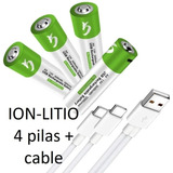 Pack 4 Pilas Aa Recargables Usb Carga Directa.