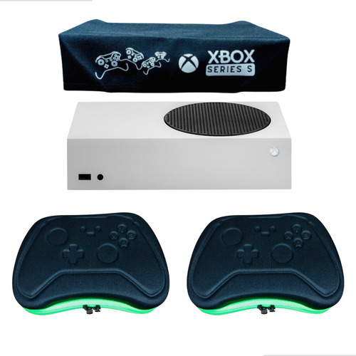Kit Capa Protetora Antipoeira Xbox Serie S Console + 2 Case