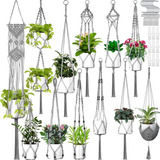 12 Pcs Macrame Plantadores Macrame Plantadores Colgantes Par