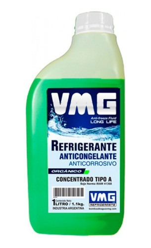 Liquido Refrigerante 1l Orgánico Rojo Verde Amarillo Vmg