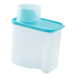 Recipiente De Detergente En Polvo Con Tapa Papelera 2l Azul
