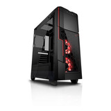 Gabinete Para Jugadores Azza Crimson 211g De Vidrio Templado Con 3 Compartimentos