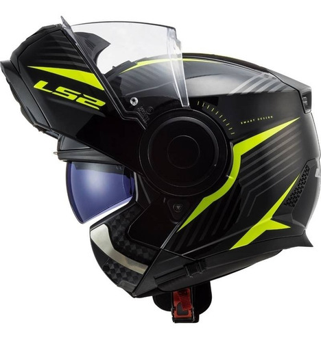 Capacete Ls2 Ff902 Scope Skid Preto/amarelo Escamoteável