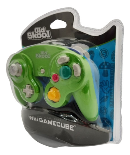 Controle Old Skool Nintendo Game Cube - Verde E Azul