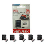 Kit 5 Cartão Memória 32gb Micro Sd Ultra Sandisk Original