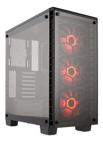 Gabinete Gamer Rgb Corsair 460x Cristal Templado Rgb 4 Fans