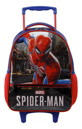 Mochila Bolsa De Rodinhas Escolar Infantil Spider Man Aranha