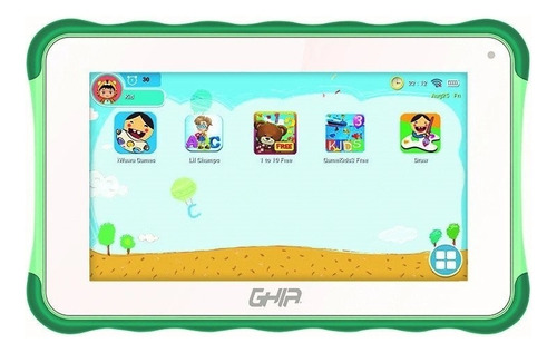 Tablet Ghia Kids Toddler V2 Verde 7'' 1gb / 16gb Android 10 Batería 2500 Mah 