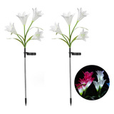 2pcs Luzes De Flor Lirio Para Pátio, Gramado, Jardim, Decora